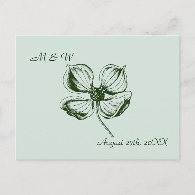 Dogwood Blossom Wedding Save the Date Postcard (Front)
