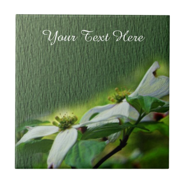 Dogwood Blossoms Flower Art Tile (Front)