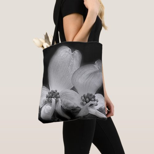 Dogwood Blossoms In Black And White  Tote Bag