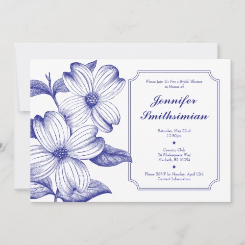 Dogwood Bridal Shower Invitation