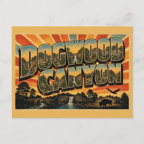 Dogwood Canyon Missouri Ozark Waterfall Creek Art Postcard