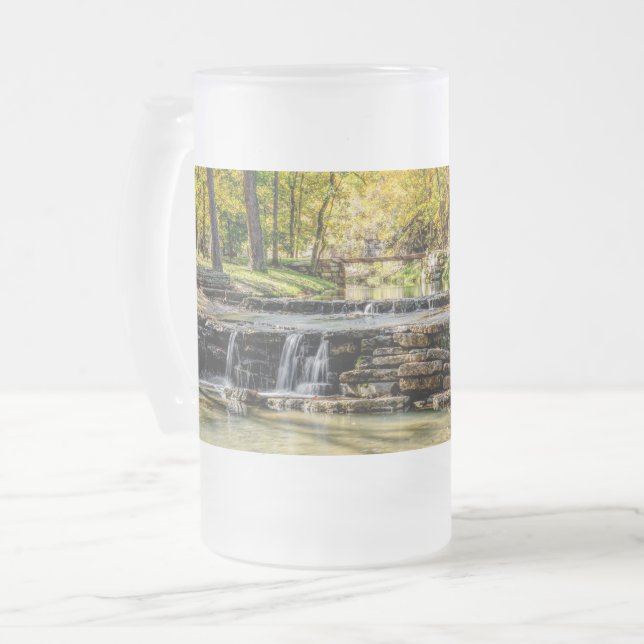 Dogwood Creek Autumn Frosted Glass Beer Mug (Front Left)