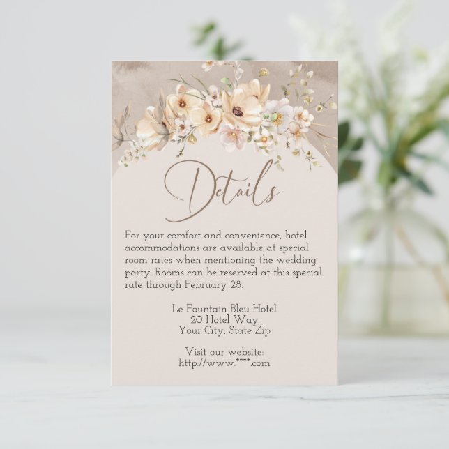 Dogwood Dreams Wedding Enclosure Card (Standing Front)