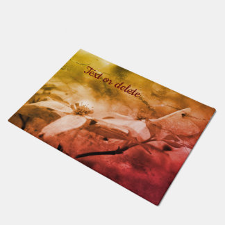 Dogwood Flower Black And White Vintage Doormat