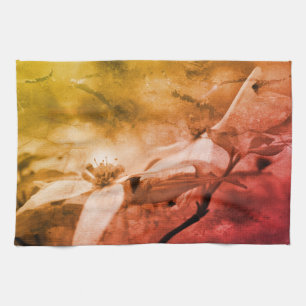 Dogwood Flower Black And White Vintage Kitchen Towel