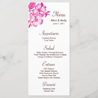 Dogwood Flower Menu Card