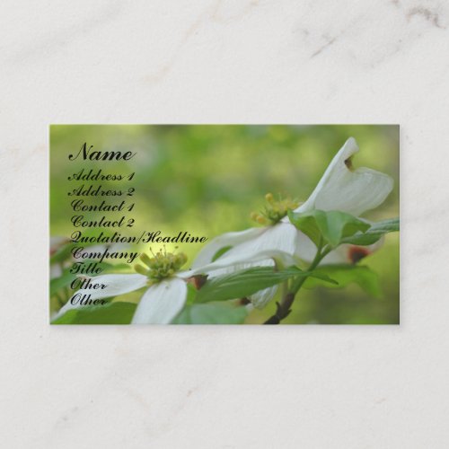 Dogwood Flower Photography Business Card