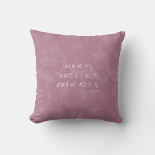 Dogwood Flowers Dream Poem Throw Pillow