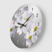 Dogwood Flowers Large Clock (Angle)