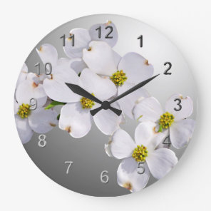 Dogwood Flowers Large Clock