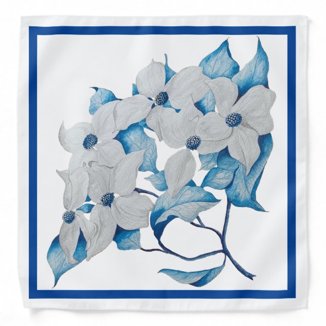 Dogwood Flowers on a Bandana (Front)