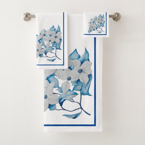 Dogwood Flowers on a Bathroom Towel Set