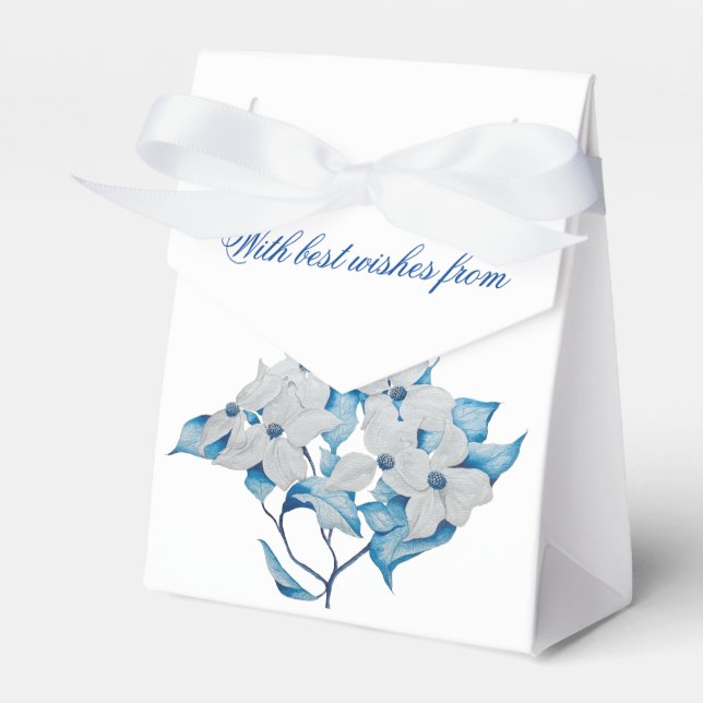 Dogwood Flowers on a Favor Box (Front Side)
