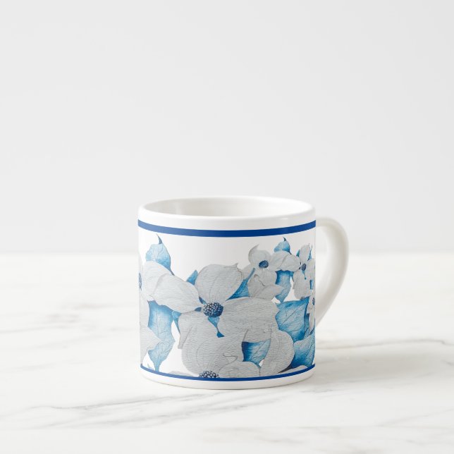 Dogwood Flowers on an Espresso Mug (Front Right)
