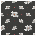 Dogwood Flowers on black Fabric