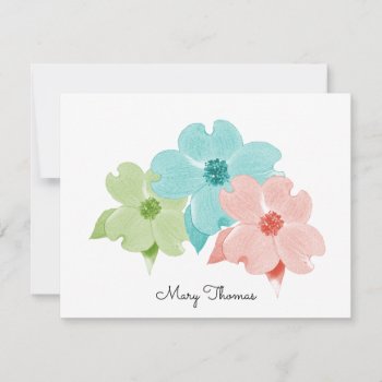 Dogwood Flowers Personalized Note Cards by AJsGraphics at Zazzle