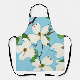 dogwood flowers print apron