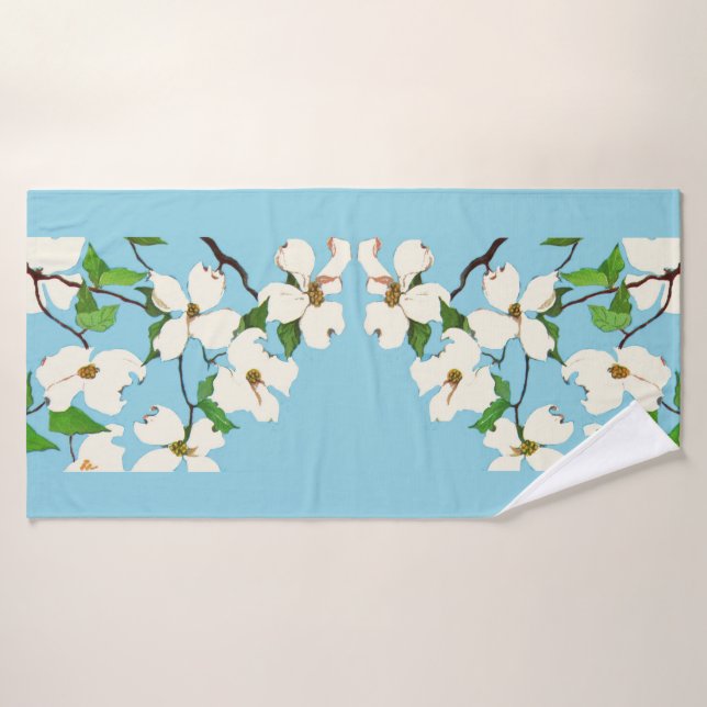 dogwood flowers print bath towel set (Bath Towel)