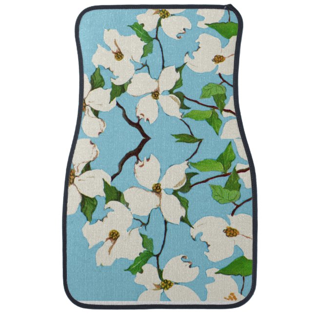 dogwood flowers print car floor mat (Front)