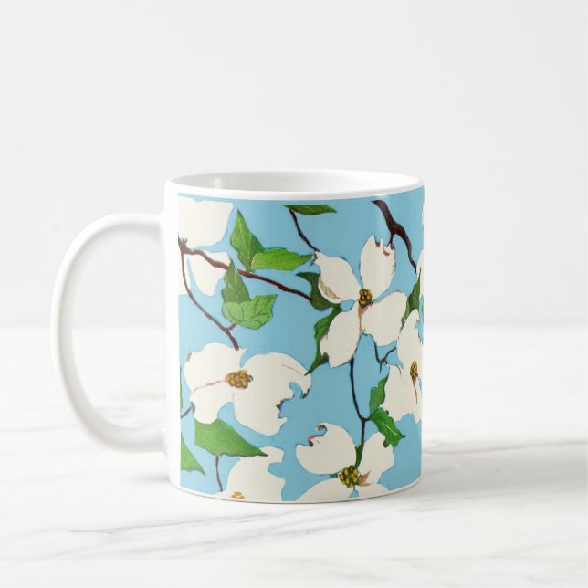 dogwood flowers print coffee mug (Left)