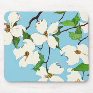 dogwood flowers print mouse pad