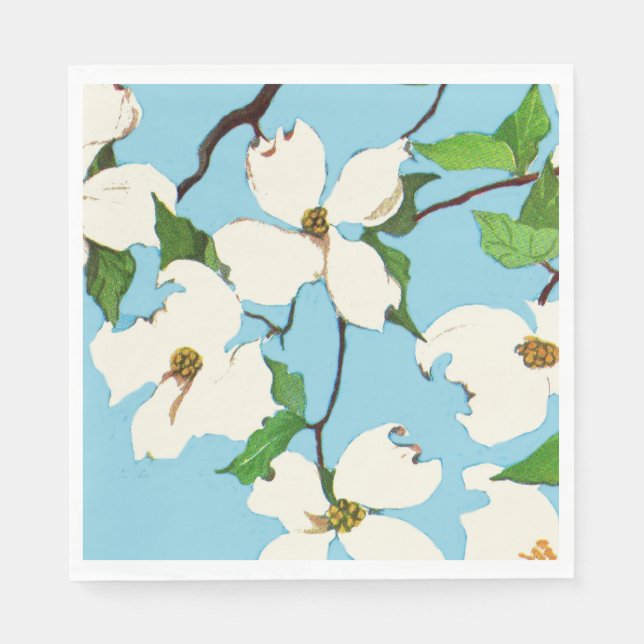 dogwood flowers print napkins (Front)