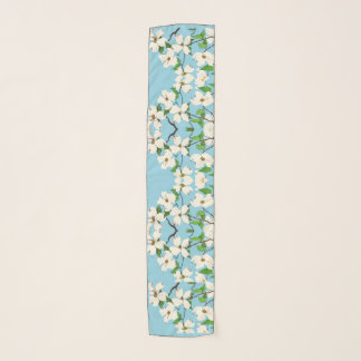 dogwood flowers print scarf