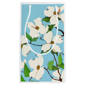 dogwood flowers print small gift bag
