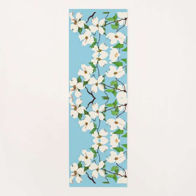 dogwood flowers print yoga mat (Front)