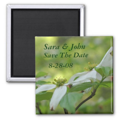 Dogwood Flowers Save The Date Wedding Magnet