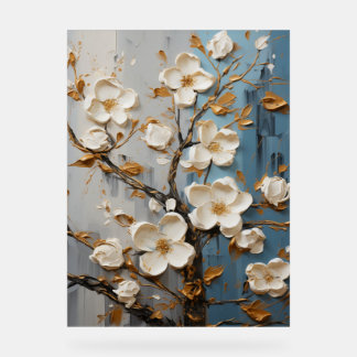Dogwood - Impasto Floral Acrylic Sign