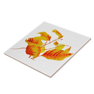 Dogwood Leaves on Ceramic Tile