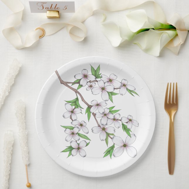 Dogwood Paper Plates (Wedding)