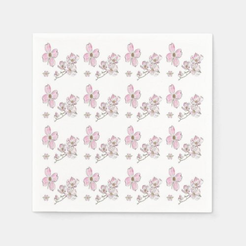 Dogwood Pattern design on Paper Napkins