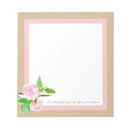 Dogwood Pink Flowers Positive Inspiration Kindness Notepad