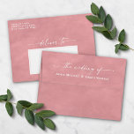 Dogwood Pink Watercolor A7 5x7 Wedding Invitation Envelope<br><div class="desc">Watercolor in Dogwood Pink A7 5x7 inch Wedding Envelopes (other sizes to choose from). This modern wedding envelope design has a beautiful watercolor texture, and bold colors that are perfect for summer. Shown in the Dogwood Pink colorway. With a gorgeous signature script font with tails, the ethereal watercolor wedding collection...</div>