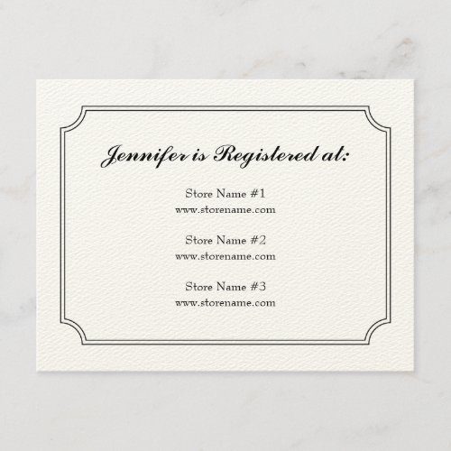 Dogwood Plaid Registry Card Personalized Announcements