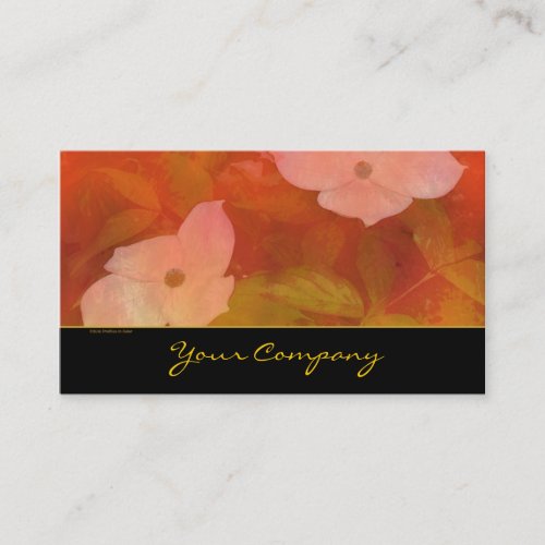 Dogwood Red Orange Watercolor Business Card