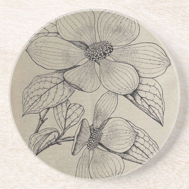 Dogwood Sand Stone Coaster (Front)