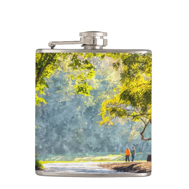 Dogwood Stroll Painterly Flask (Front)