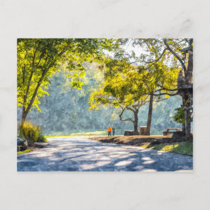 Dogwood Stroll Painterly Postcard