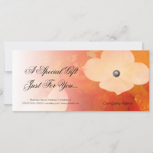 Dogwood  Watercolor Elegant Gift Certificate