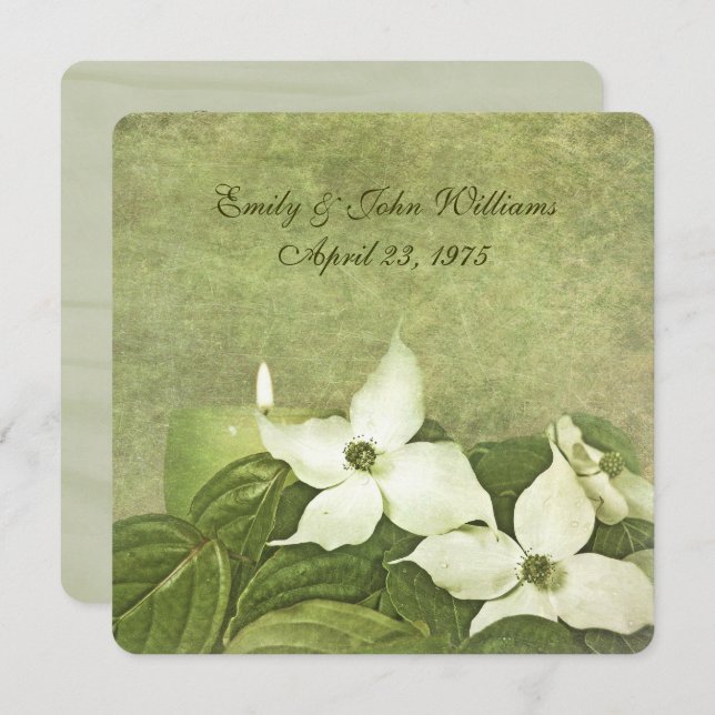 Dogwood Wedding Vow Renewal Invitation (Front/Back)