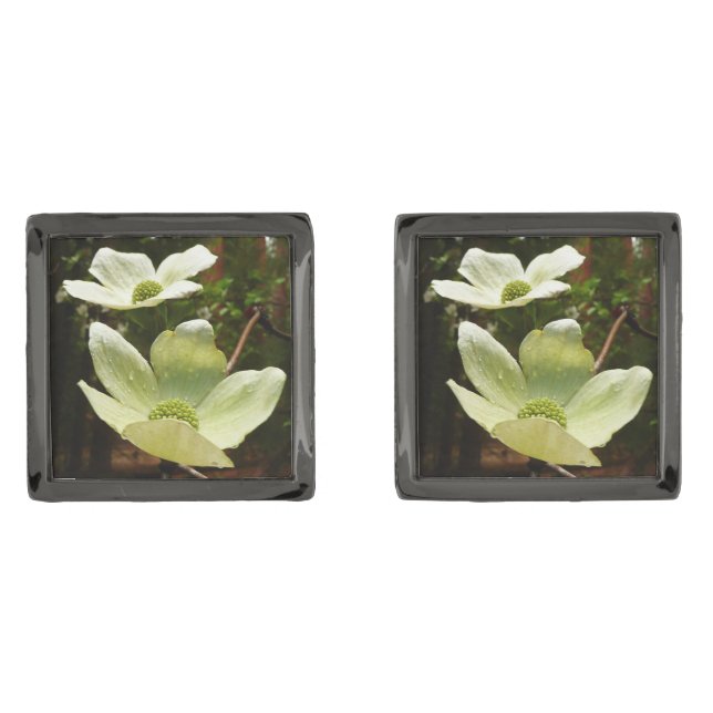 Dogwoods and Redwoods in Yosemite National Park Gunmetal Finish Cufflinks (Front)