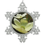 Dogwoods and Redwoods in Yosemite National Park Snowflake Pewter Christmas Ornament