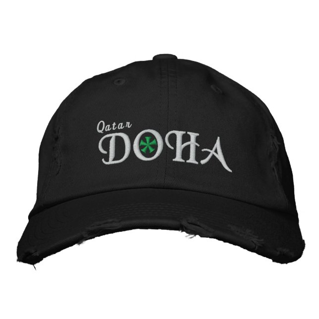 Doha City - Qatar Embroidered Baseball Hat (Front)