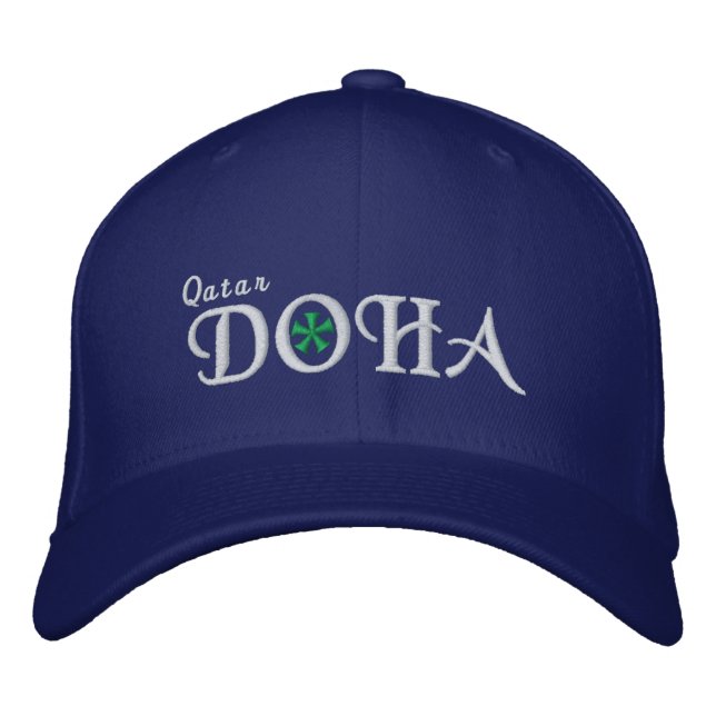 Doha City - Qatar Embroidered Baseball Hat (Front)