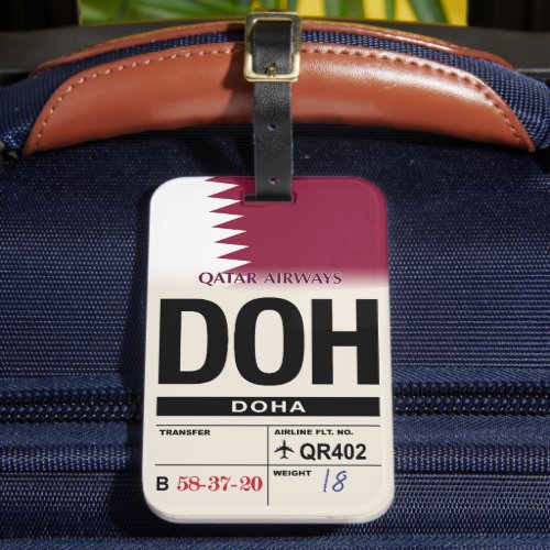 Doha DOH Qatar Airline Luggage Tag
