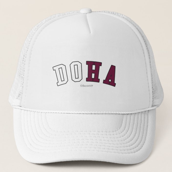 Doha in Qatar National Flag Colors Trucker Hat