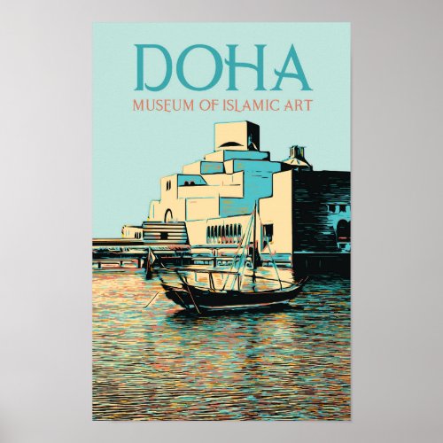 Doha Museum of Islamic Art illustration Qatar Poster